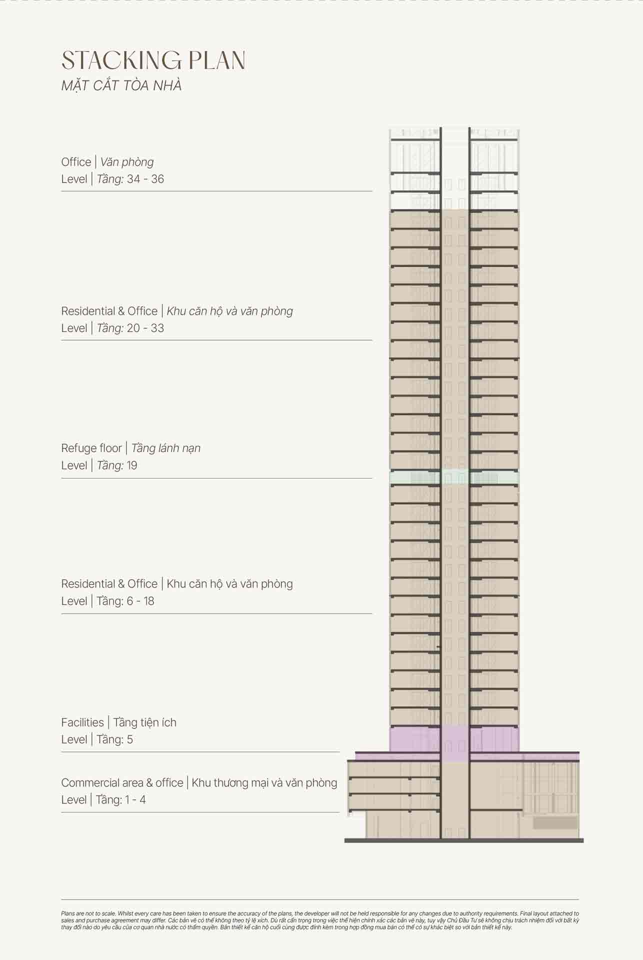 Mặt cắt đứng The OpusK Residence | The Metropole Thủ Thiêm 